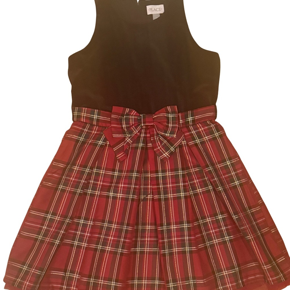 Children’s Place Checkered Gathered Dress Size 14 NWOT